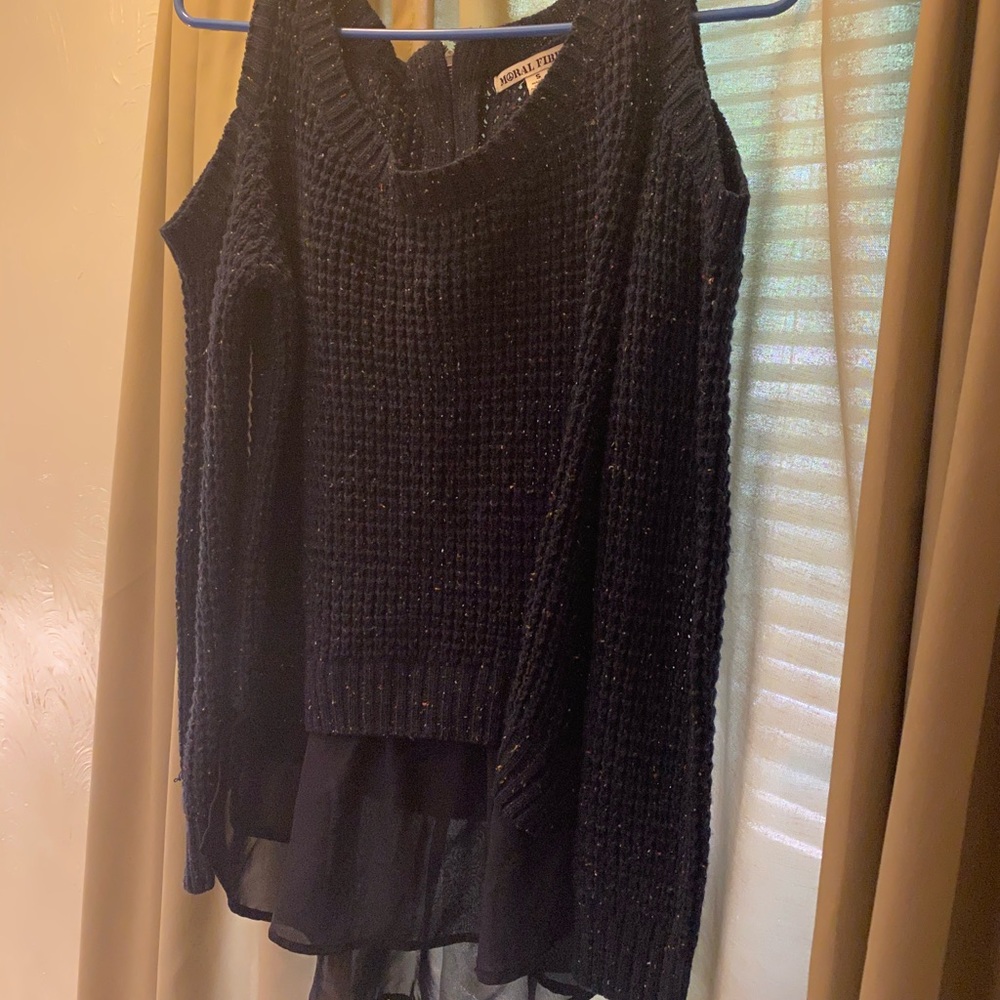 Cold shoulder sweater